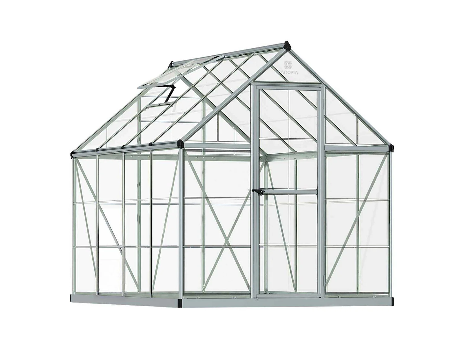 Serre de jardin en aluminium argent et polycarbonate Harmony 4.6m²