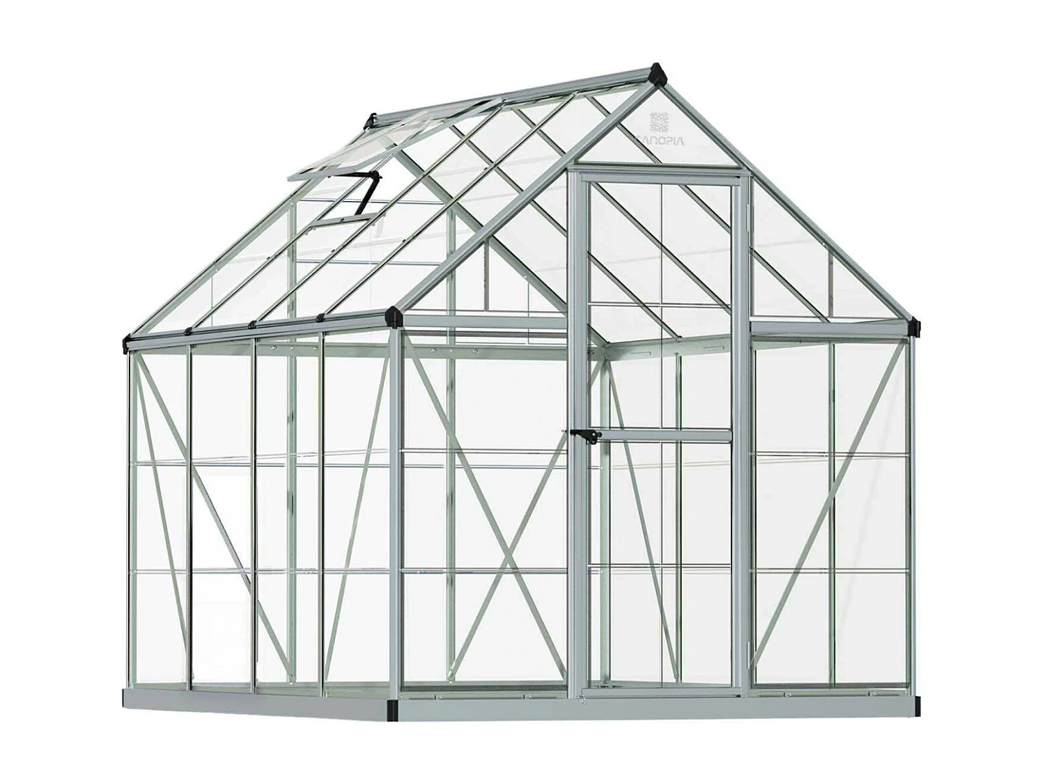 Serre de jardin en aluminium argent et polycarbonate Harmony 4.6m²