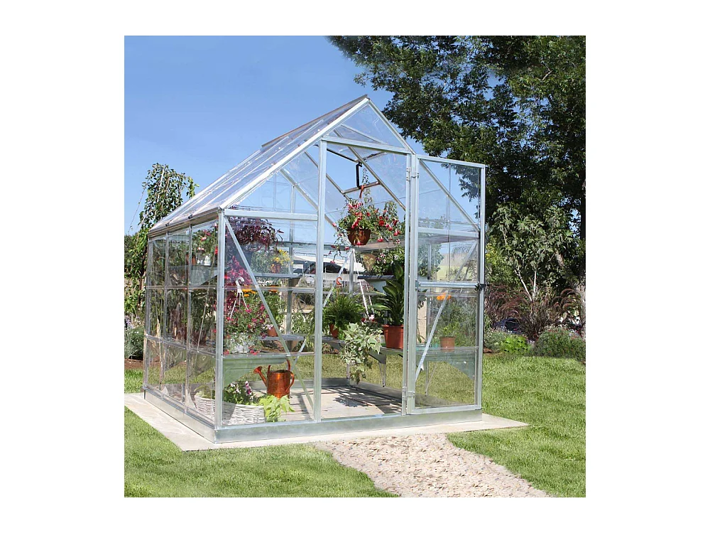 Serre de jardin en aluminium argent et polycarbonate Harmony 3.4m²