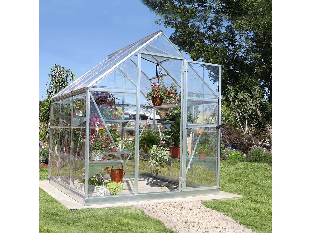 Serre de jardin en aluminium argent et polycarbonate Harmony 3.4m²