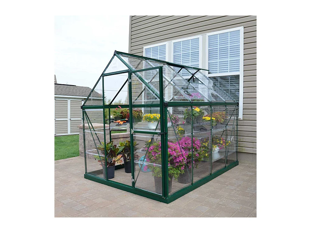 Serre de jardin en aluminium vert et polycarbonate Harmony 4.6m²