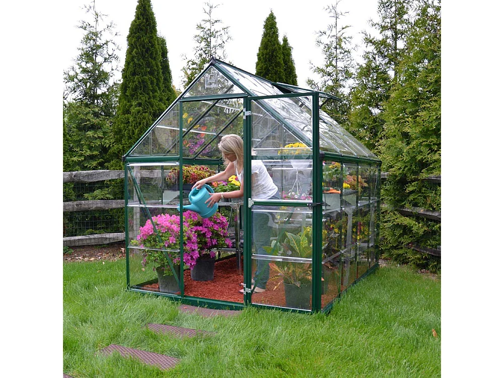 Serre de jardin en aluminium vert et polycarbonate Harmony 4.6m²