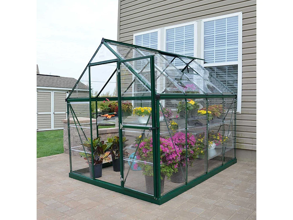 Serre de jardin en aluminium vert et polycarbonate Harmony 4.6m²