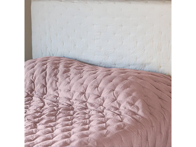 Plaid 150x200 cm CELESTE microfibre points brodés rose