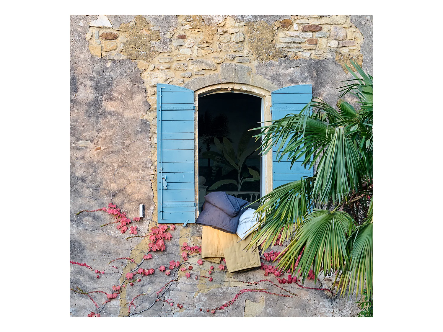 Plaid 150x200 cm CELESTE microfibre points brodés marron sienne