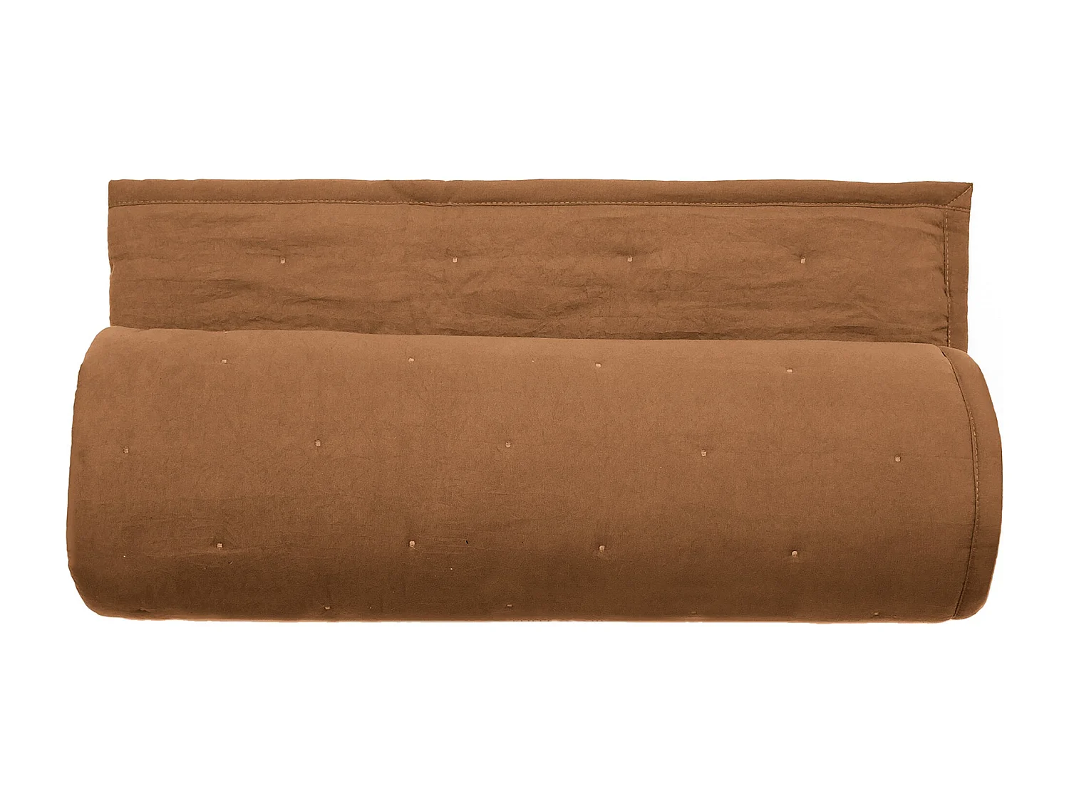 Plaid 150x200 cm CELESTE microfibre points brodés marron sienne