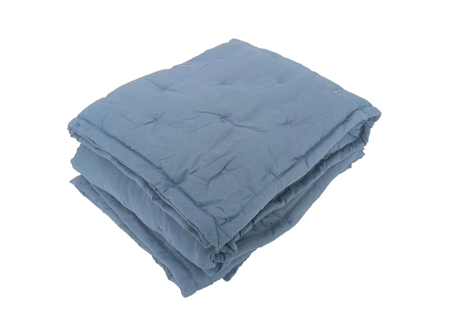 Plaid 150x200 cm CELESTE microfibre points brodés bleu Métal