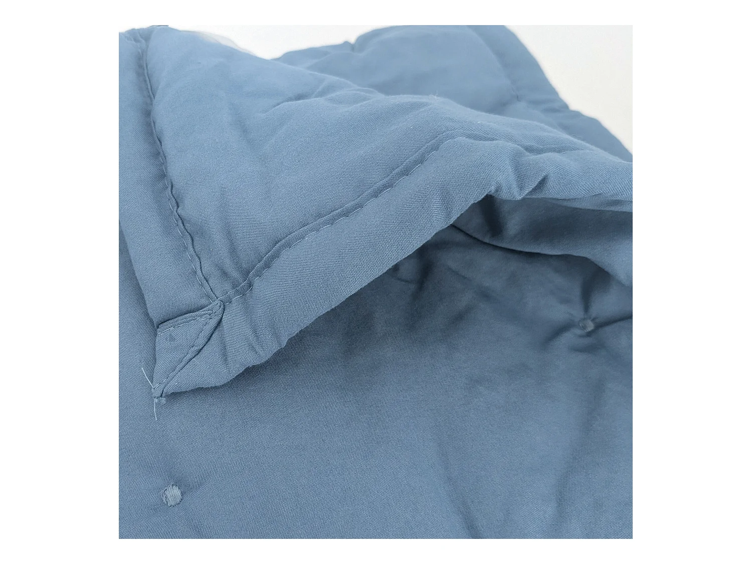 Plaid 150x200 cm CELESTE microfibre points brodés bleu Métal