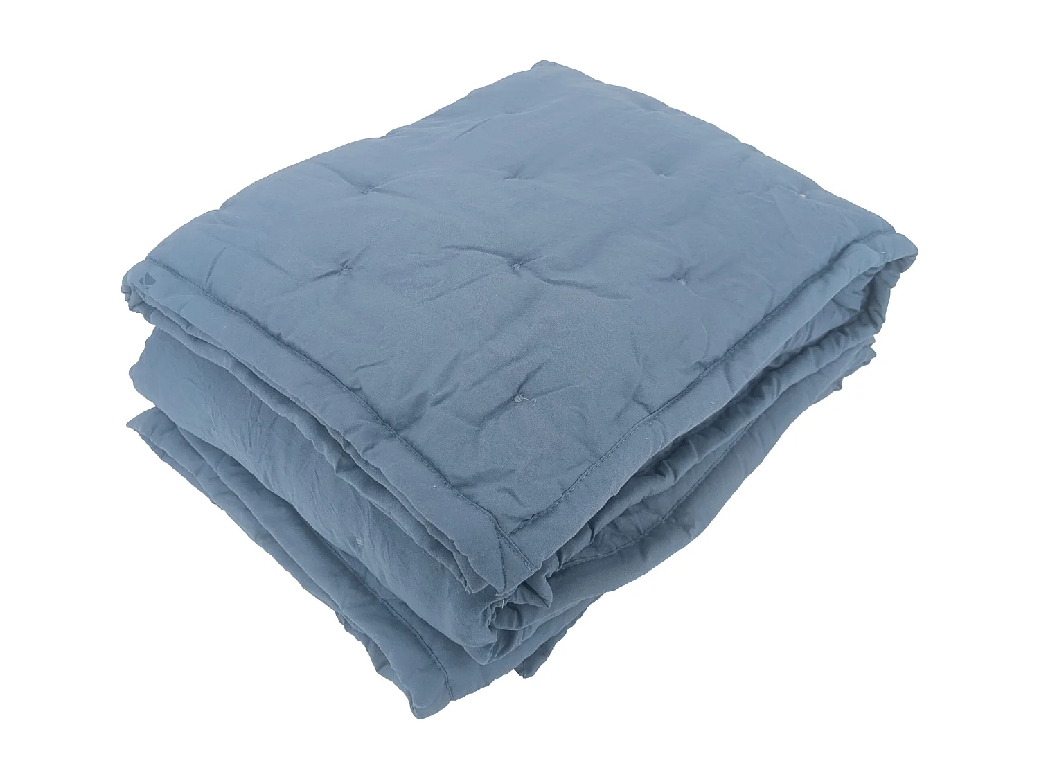 Plaid 150x200 cm CELESTE microfibre points brodés bleu Métal