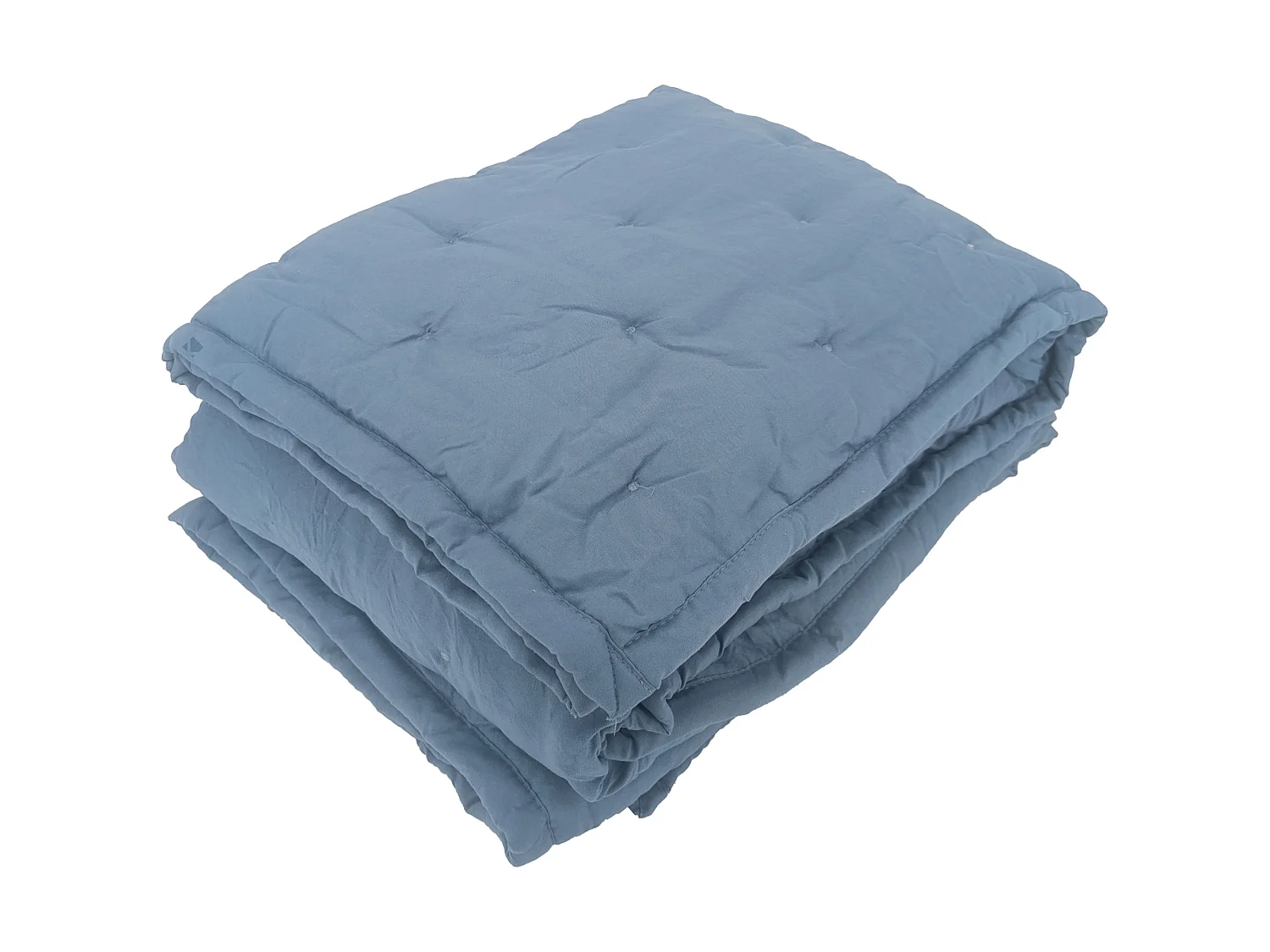 Plaid 150x200 cm CELESTE microfibre points brodés bleu Métal