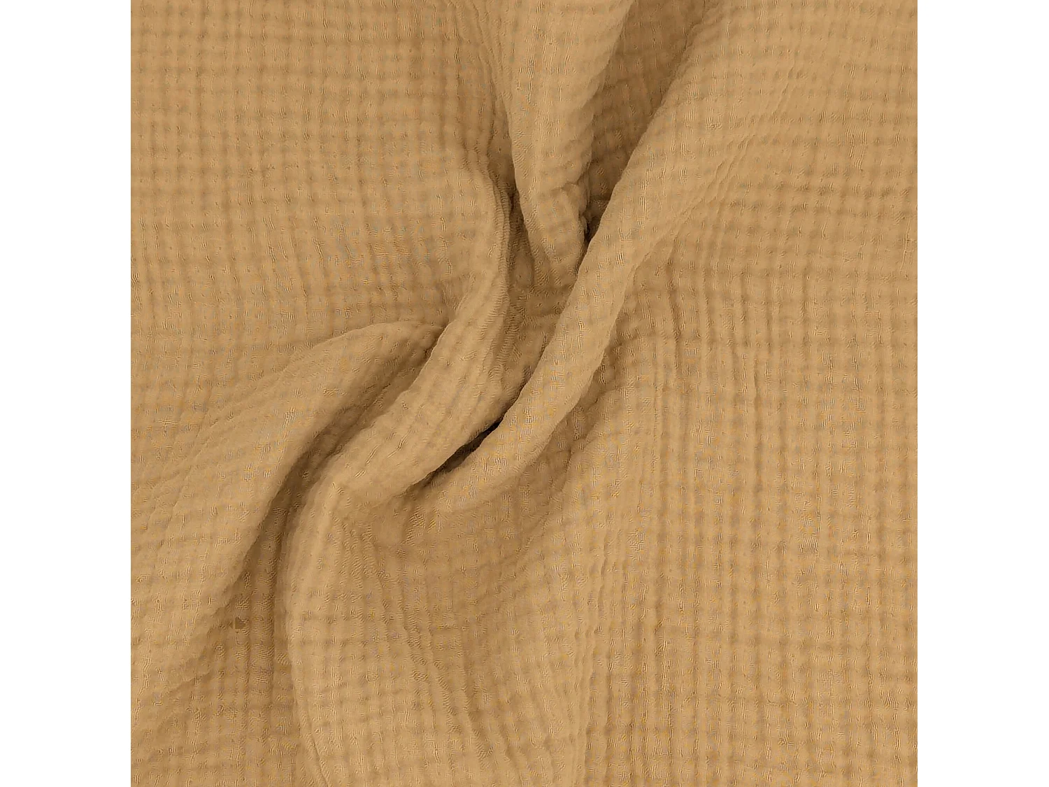 Plaid 180x240 cm en mousseline de coton collection PAROS marron houblon