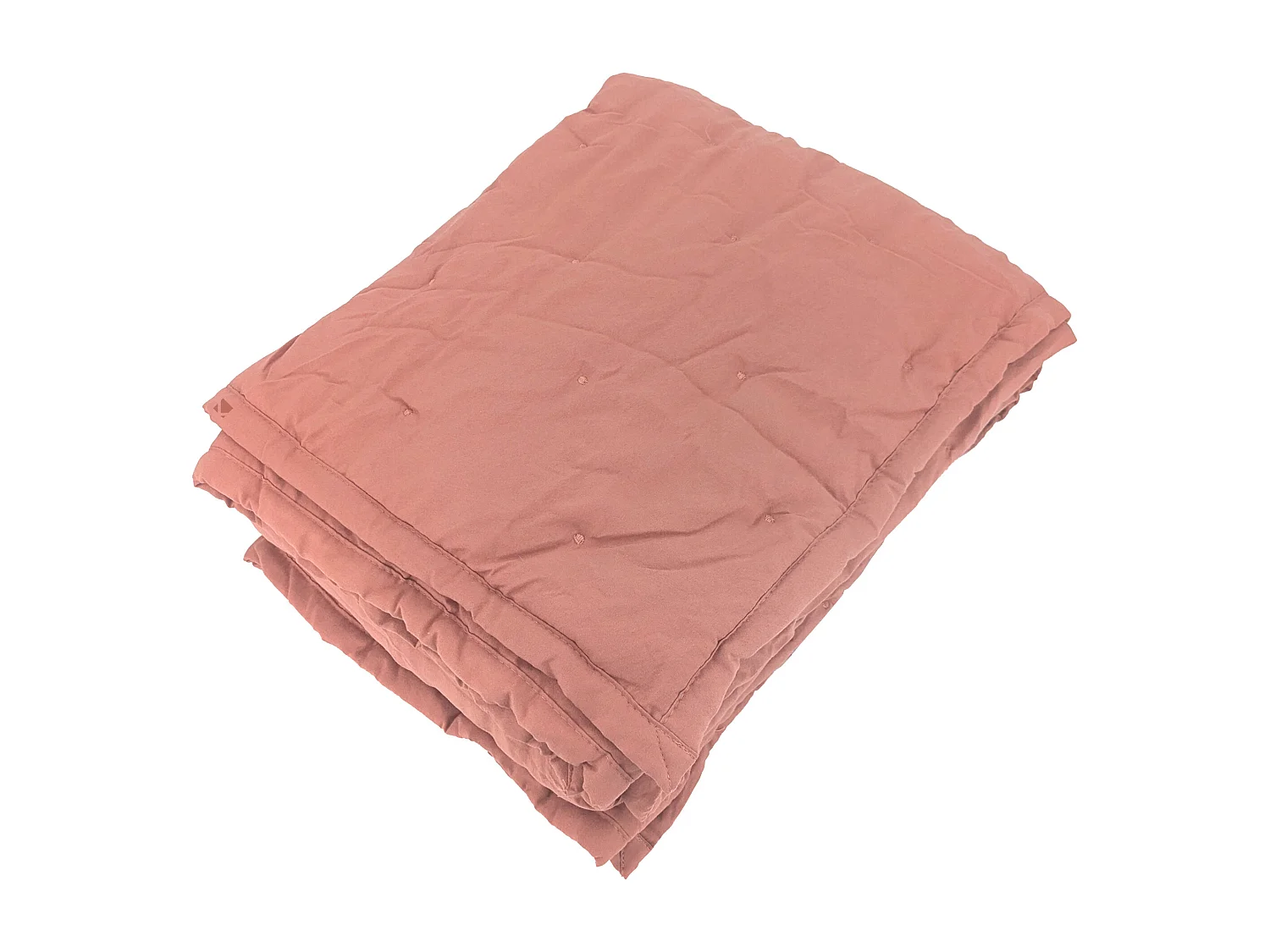 Plaid 150x200 cm CELESTE microfibre points brodés rose pêche