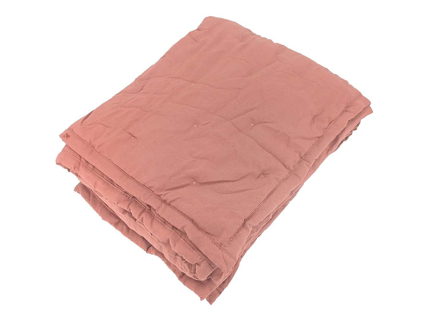 Plaid 150x200 cm CELESTE microfibre points brodés rose pêche