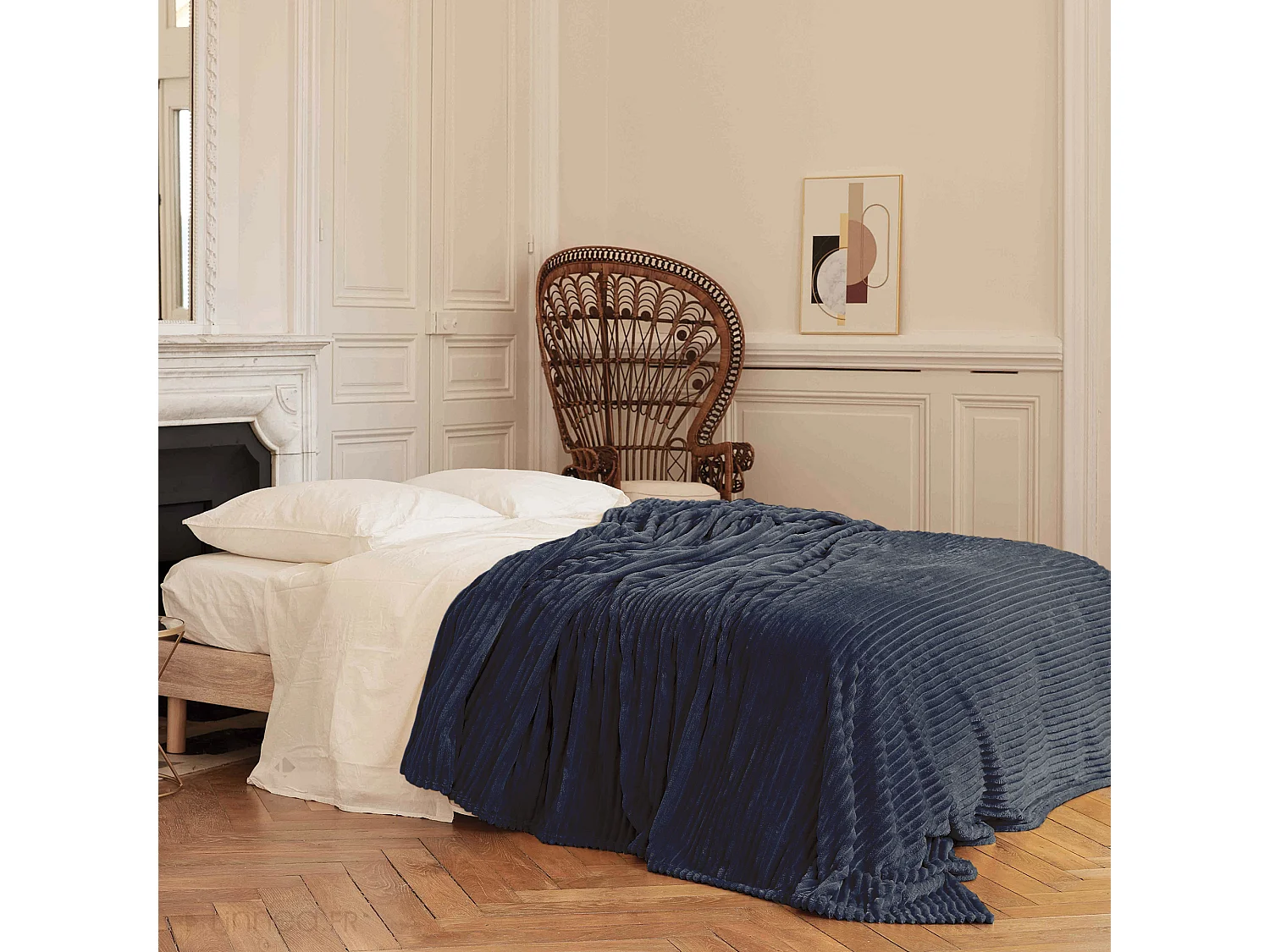 Plaid 100% polyester 150x200 cm microvelours DOLCE gris acier