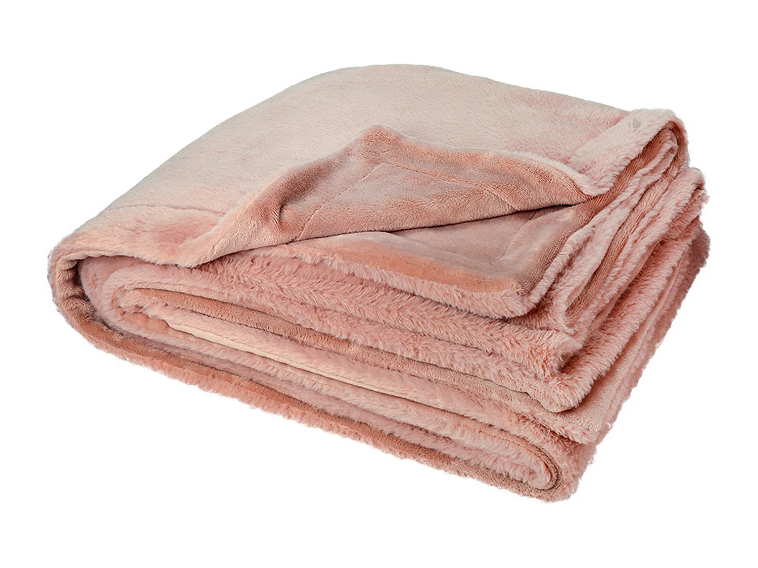 Plaid imitation fourrure 150x200 cm en polyester MELLOW rose thé