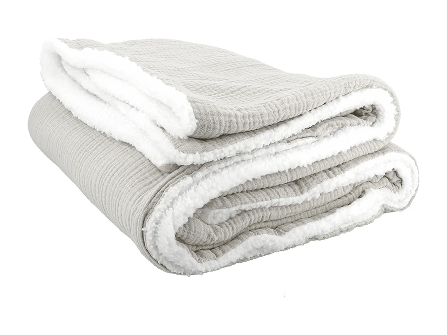 Plaid 130x170 cm double gaze de coton GAZE & SHERPA gris