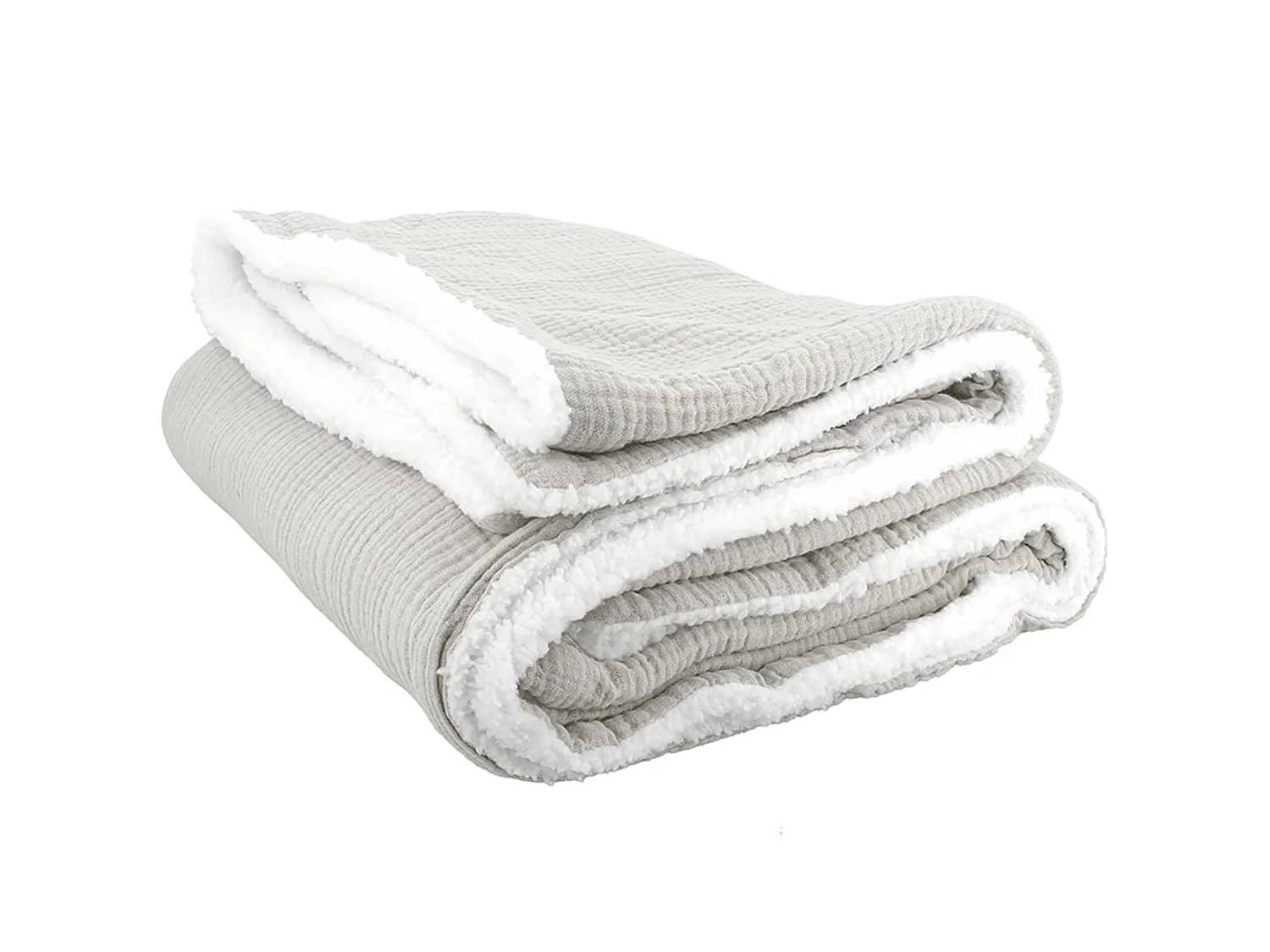 Plaid 130x170 cm double gaze de coton GAZE & SHERPA gris