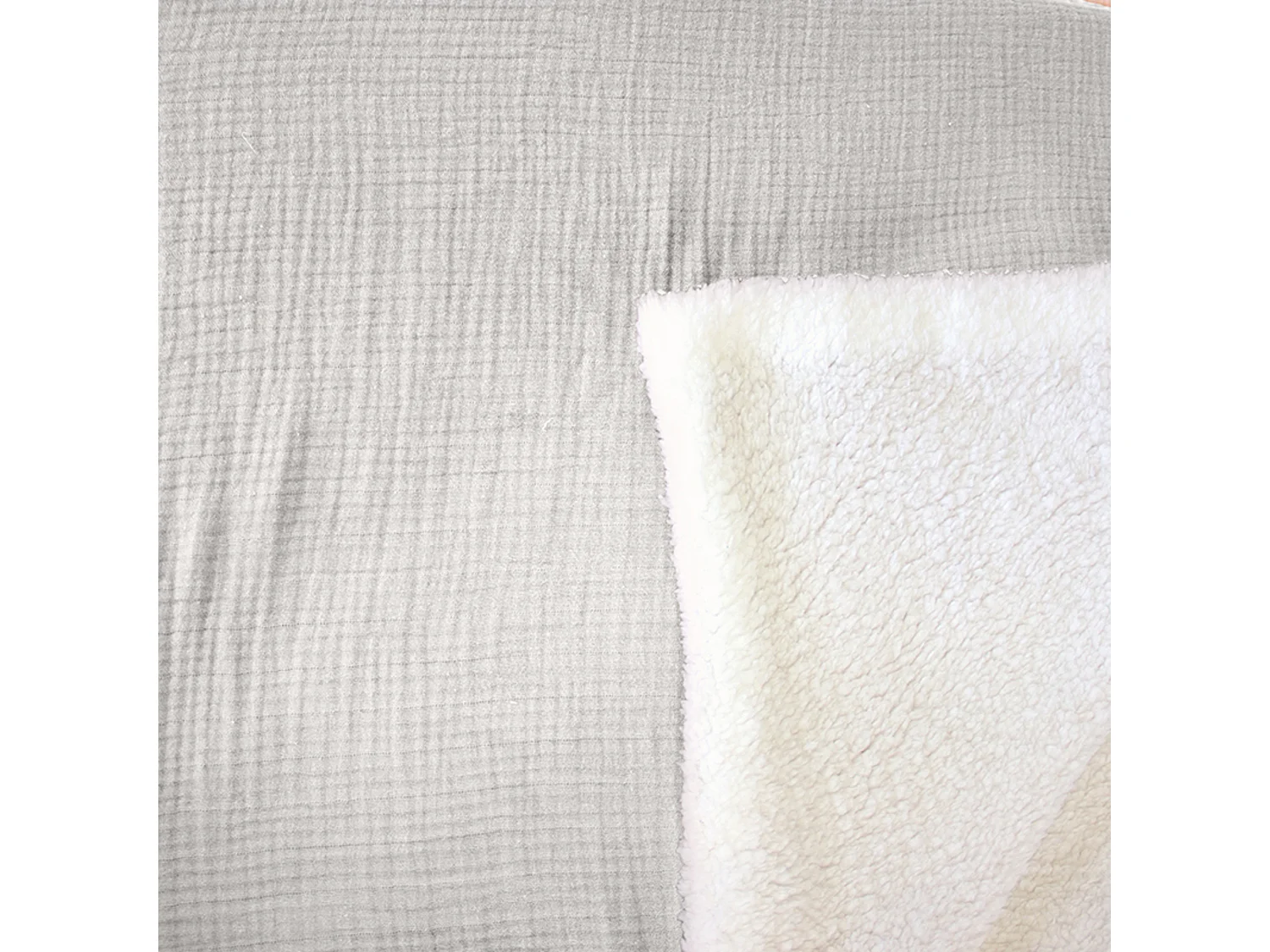 Plaid 130x170 cm double gaze de coton GAZE & SHERPA beige galet