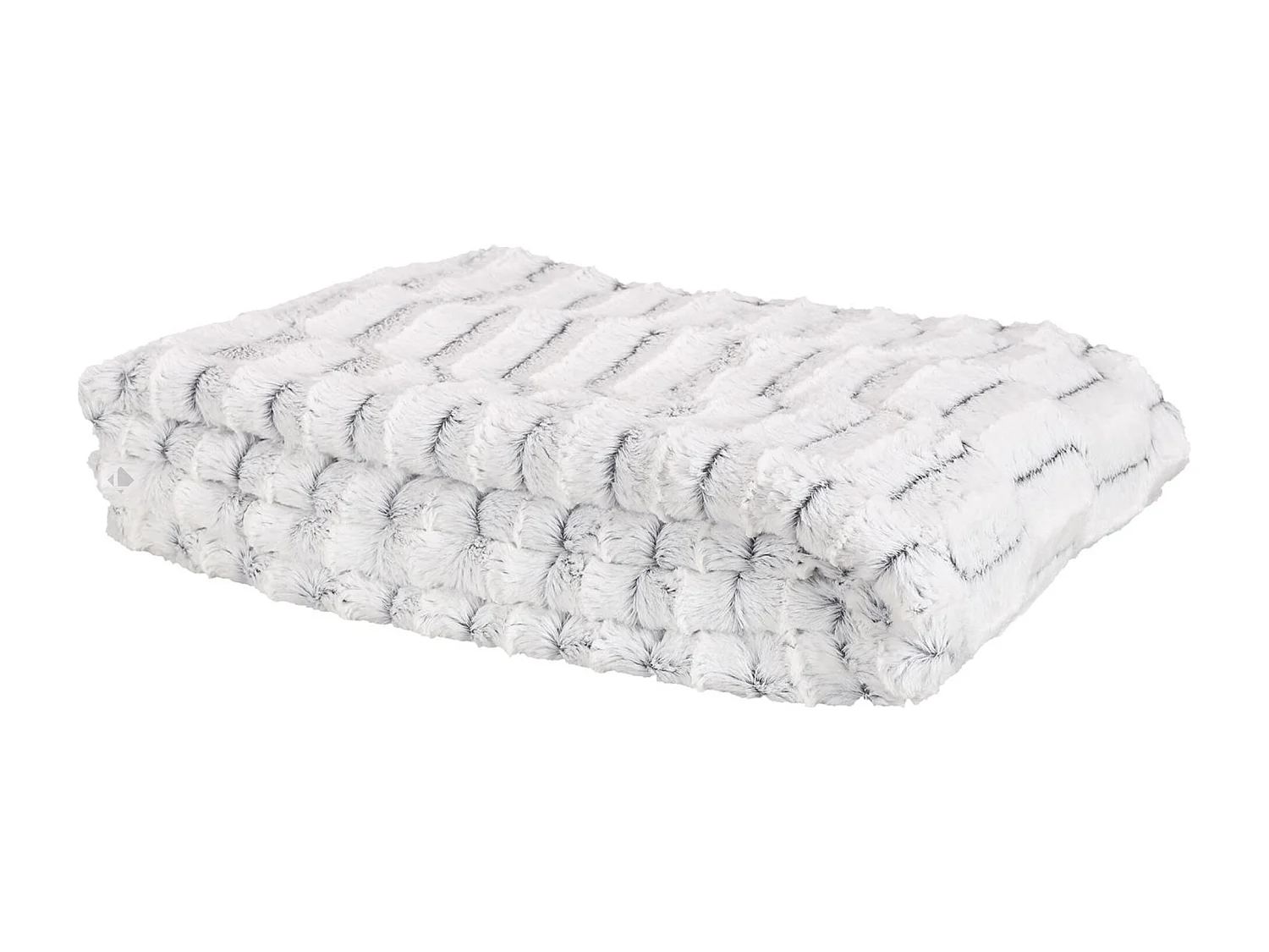 Plaid fausse fourrure collection LAURE 140x200 cm coloris gris clair