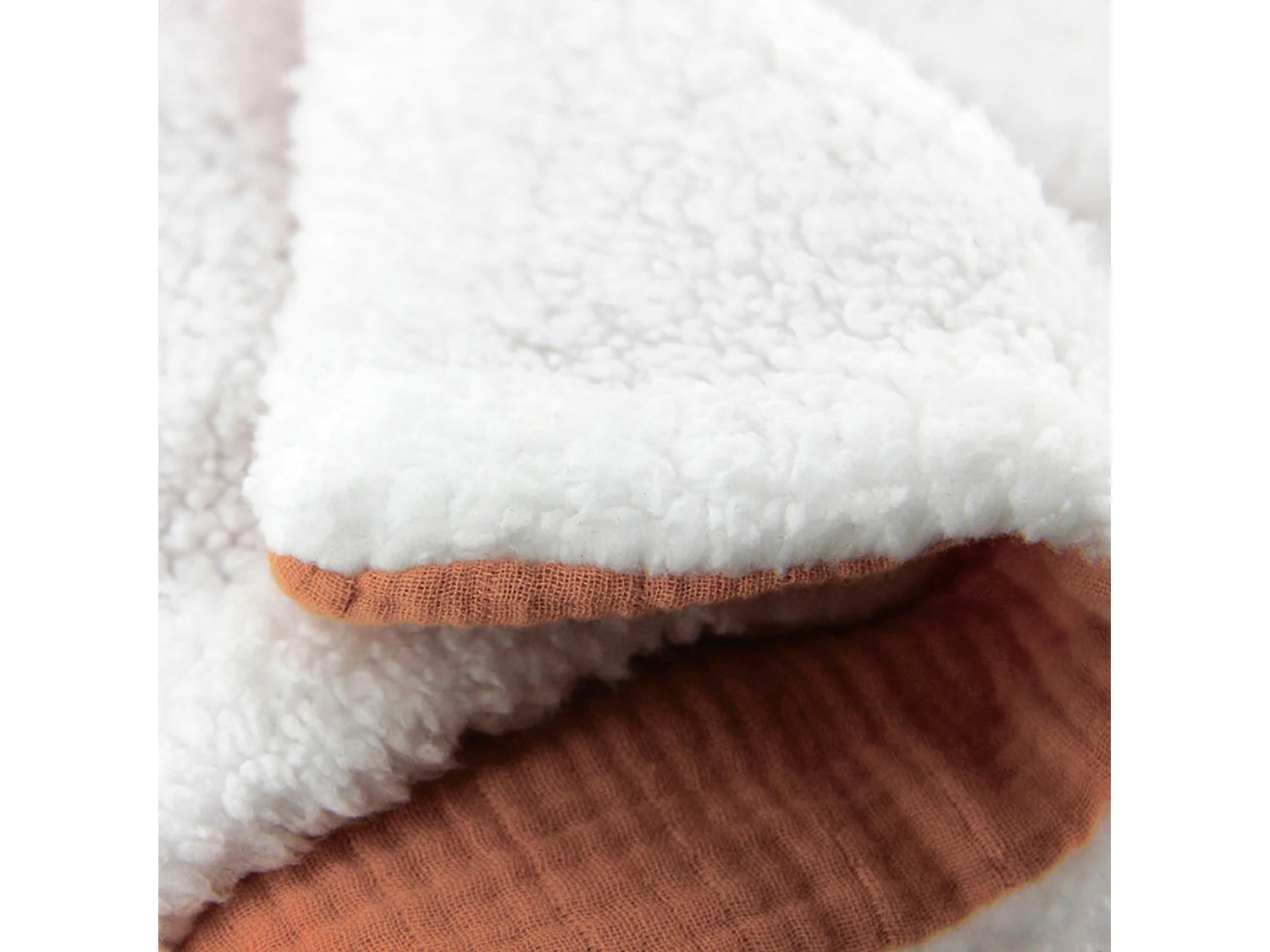 Plaid 130x170 cm double gaze de coton GAZE & SHERPA marron caramel