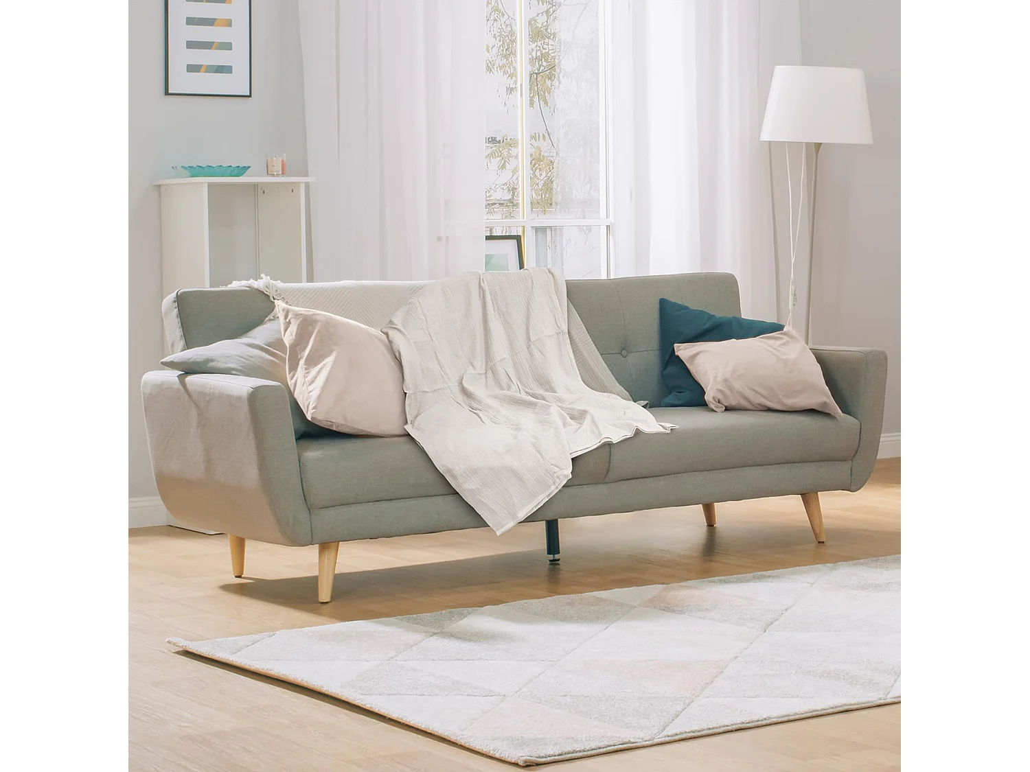 Plaid 120x150 cm collection ECLOSION gaze de coton blanc craie