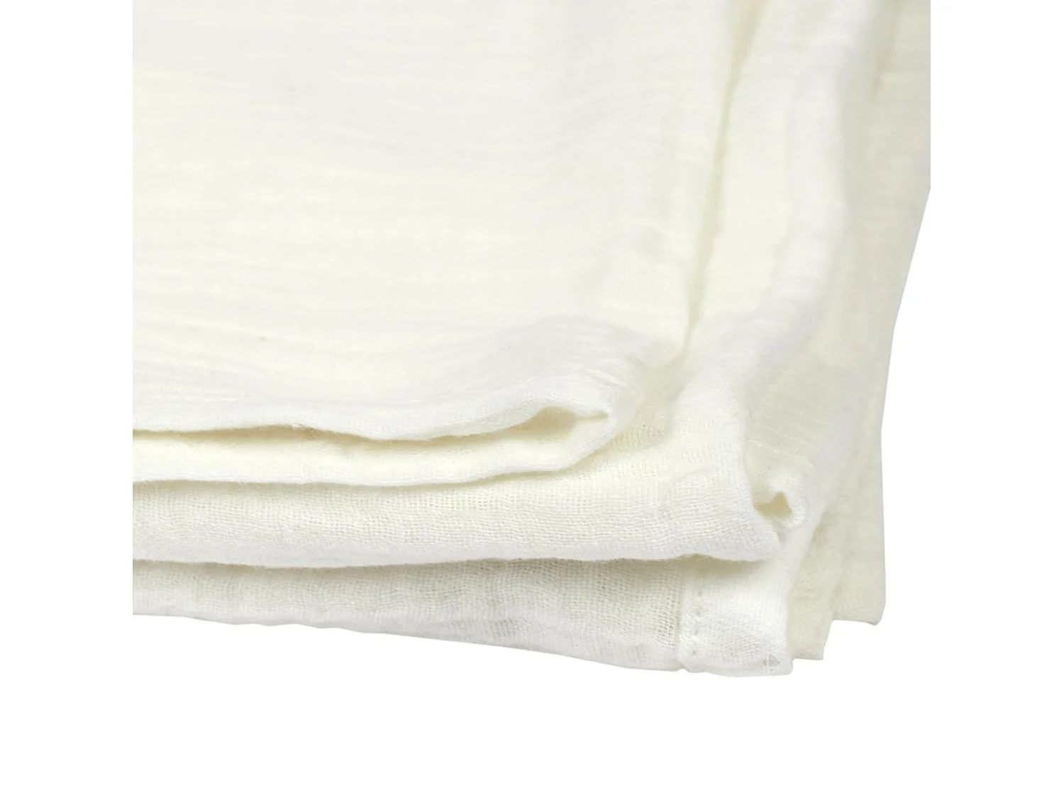 Plaid 120x150 cm collection ECLOSION gaze de coton blanc craie