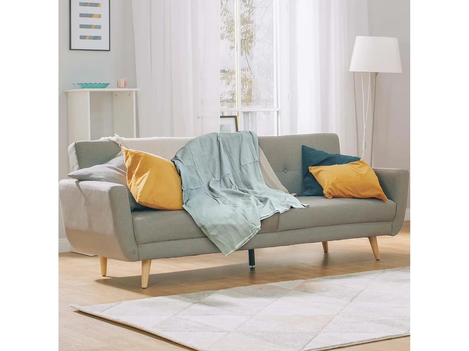 Plaid 120x150 cm collection ECLOSION gaze de coton vert givré