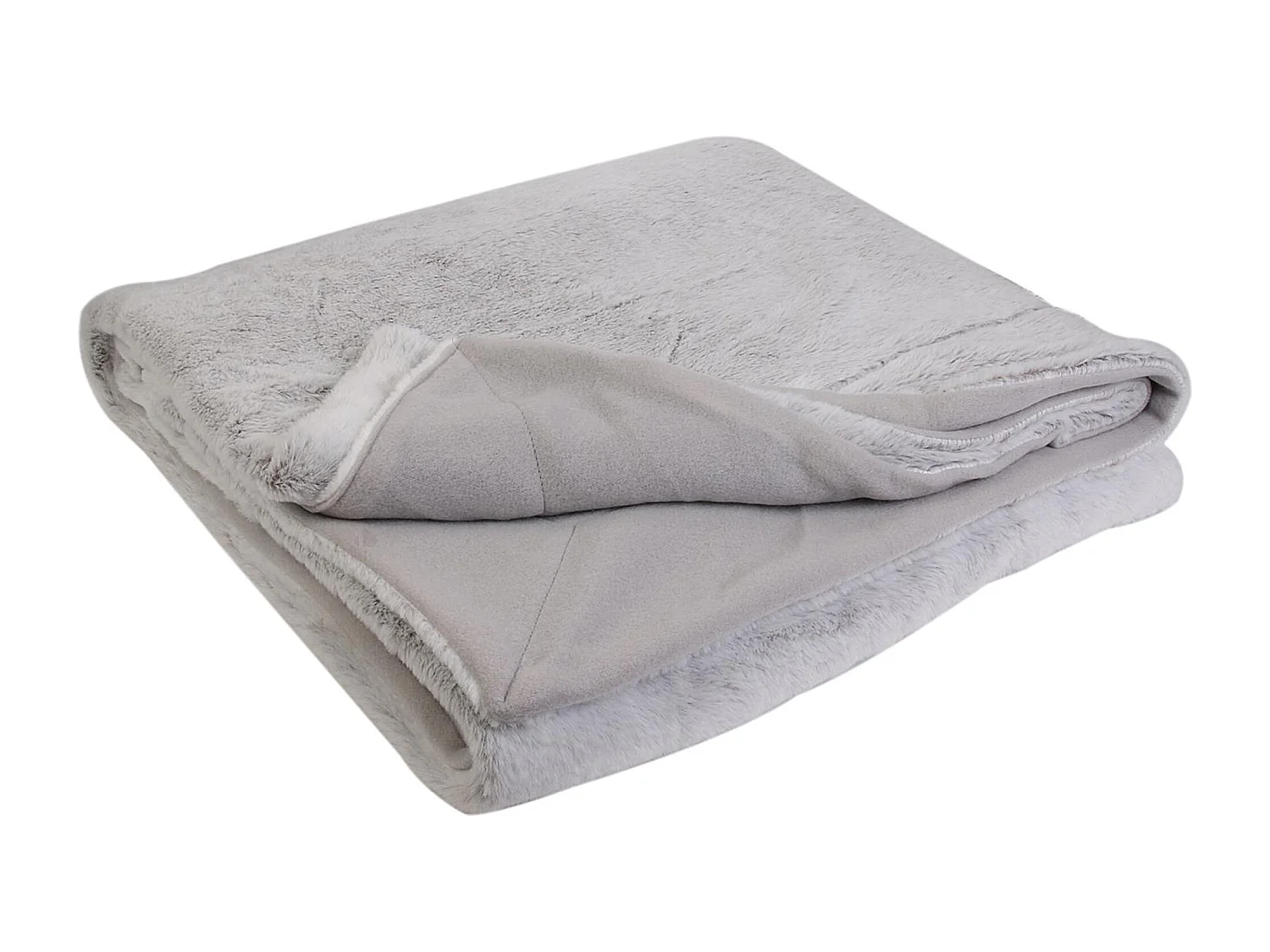 Plaid fausse fourrure collection CARLA 140x200 cm coloris gris