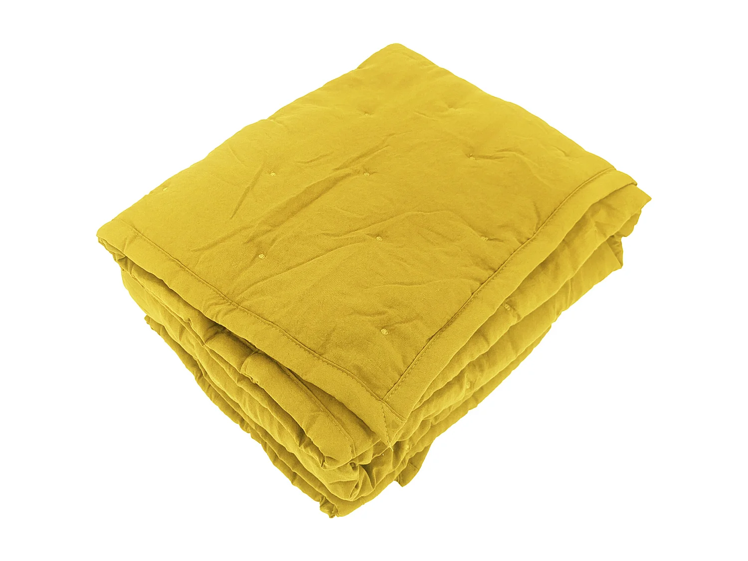 Plaid 150x200 cm CELESTE microfibre points brodés jaune Gold
