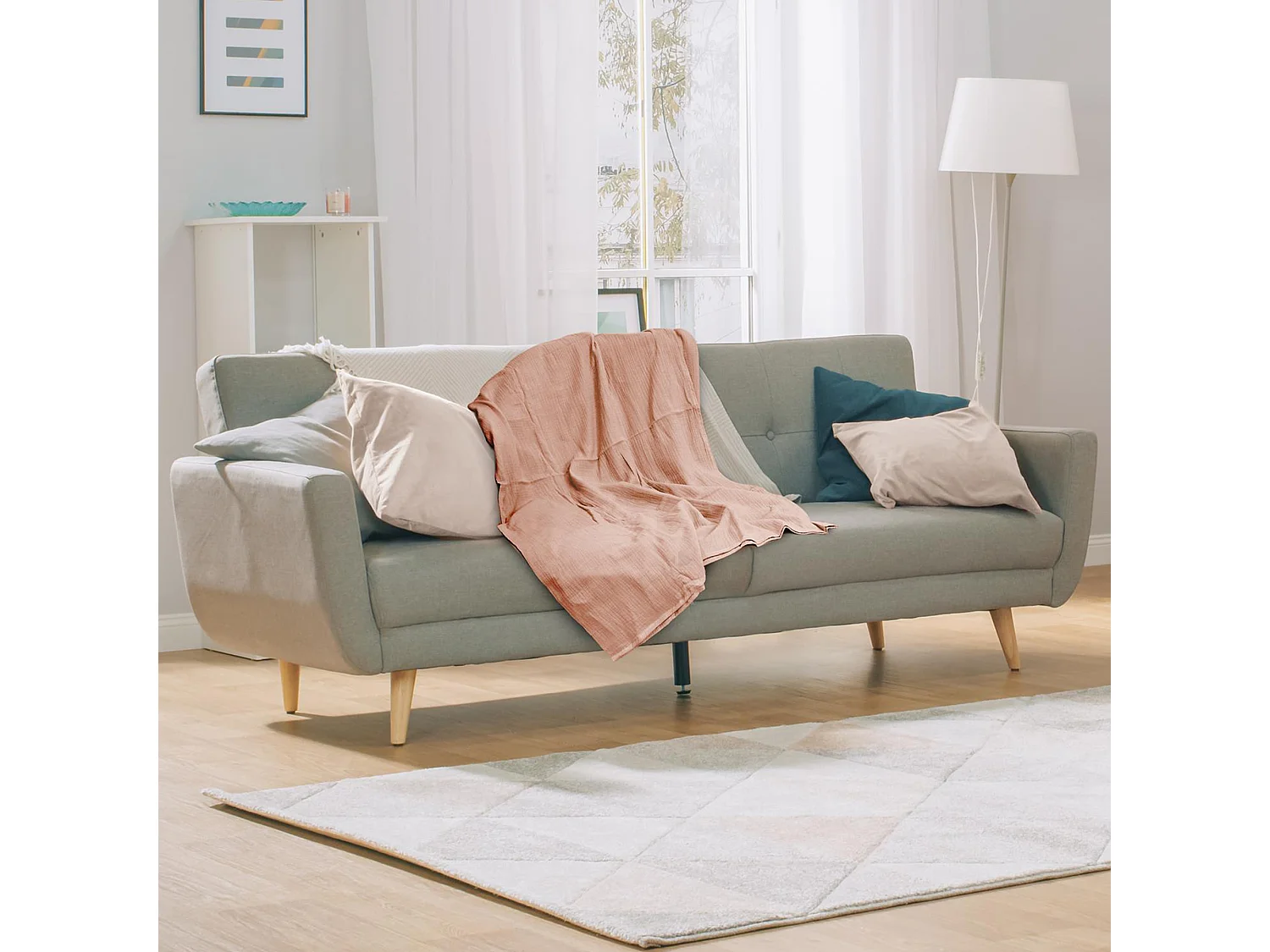 Plaid 120x150 cm collection ECLOSION gaze de coton rose litchi