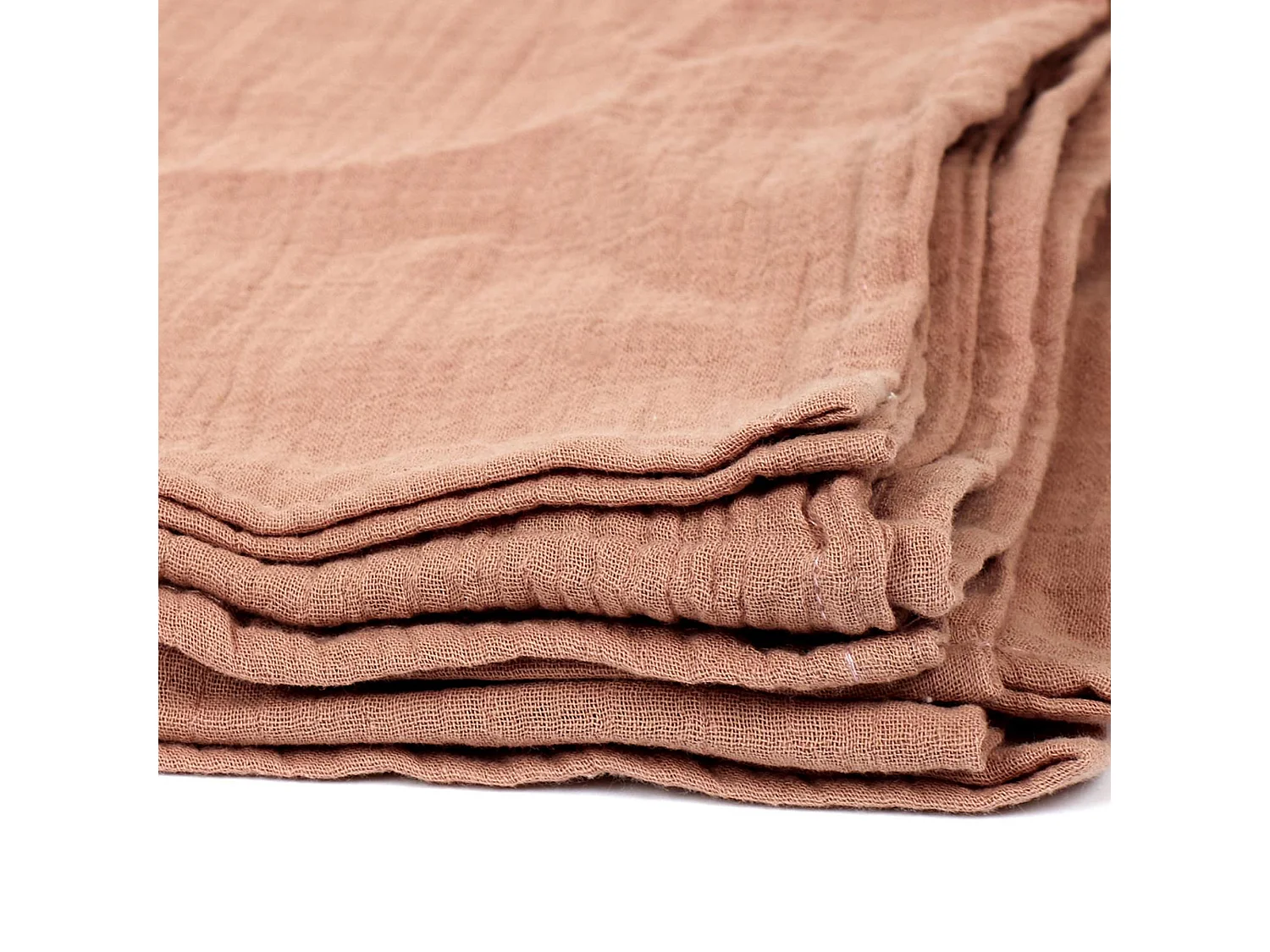 Plaid 120x150 cm collection ECLOSION gaze de coton rose litchi