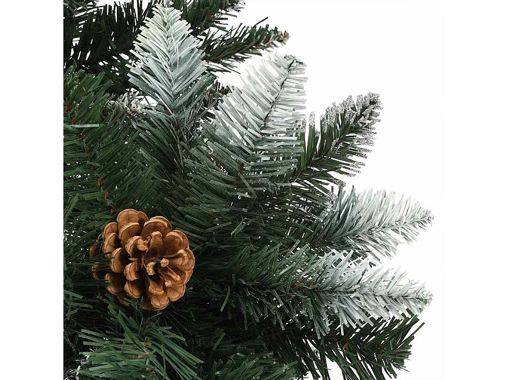Weihnachtsbaum Gefrostet mit Beleuchtung & Zapfen 180 cm