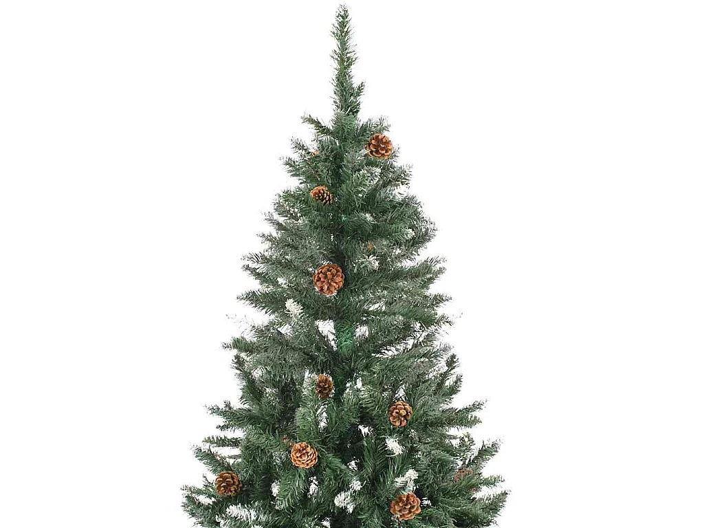 Weihnachtsbaum Gefrostet mit Beleuchtung & Zapfen 180 cm