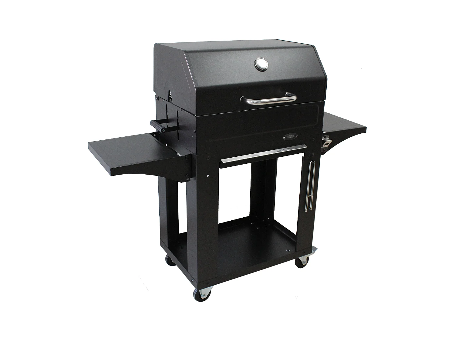 Barbecue au charbon de bois MICONOS IMOR - Couvercle, grille et plancha - Fumoir - Foyer réglable en hauteur