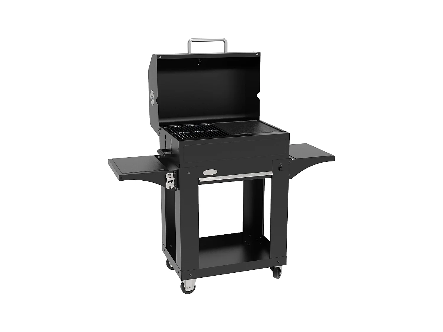 Barbecue au charbon de bois MICONOS IMOR - Couvercle, grille et plancha - Fumoir - Foyer réglable en hauteur