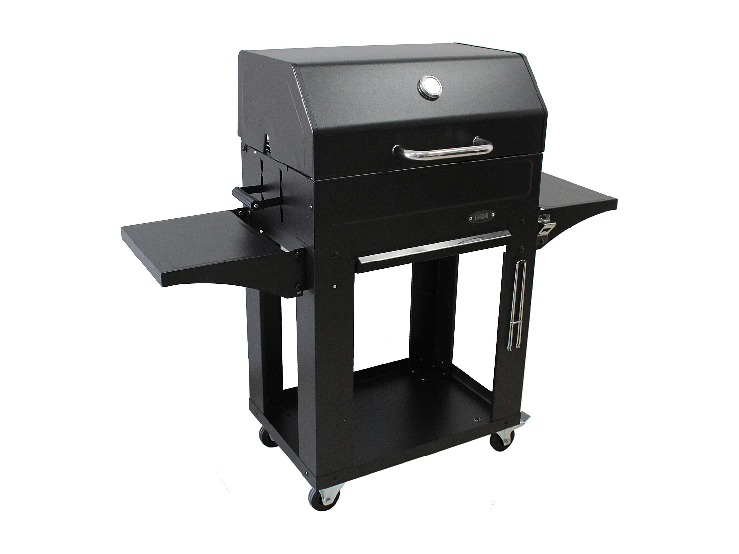 Barbecue au charbon de bois MICONOS IMOR - Couvercle, grille et plancha - Fumoir - Foyer réglable en hauteur