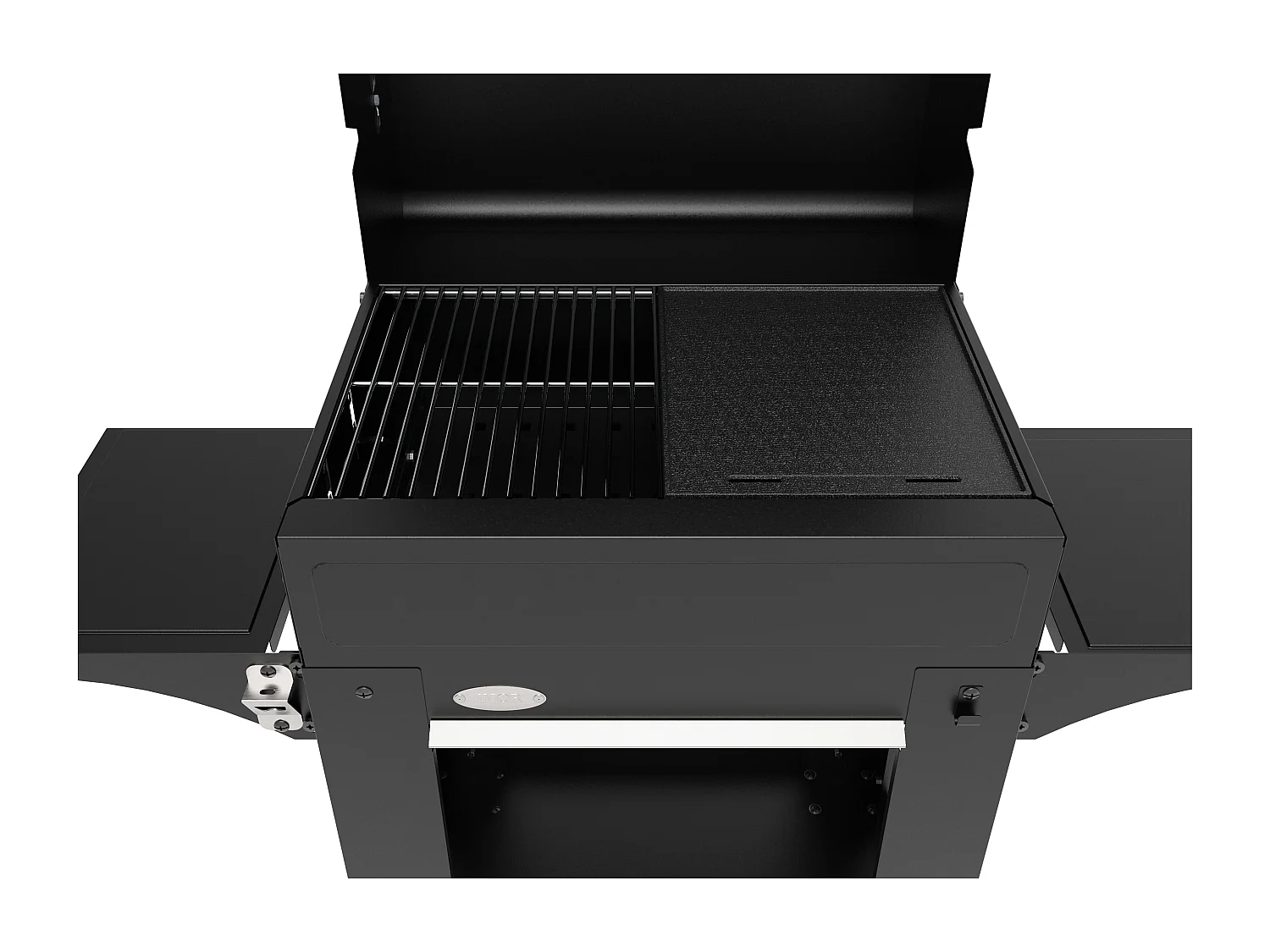 Barbecue au charbon de bois MICONOS IMOR - Couvercle, grille et plancha - Fumoir - Foyer réglable en hauteur