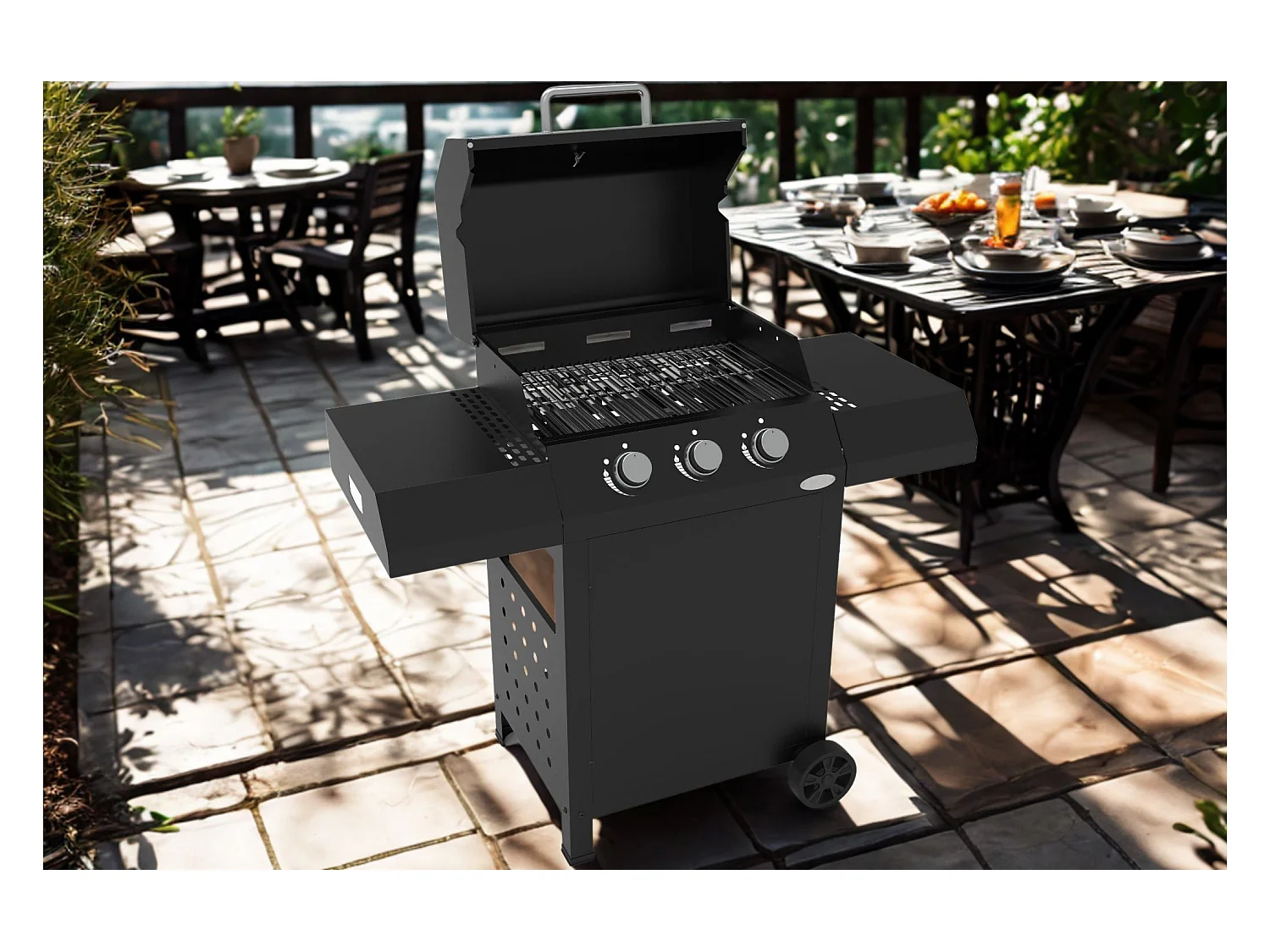 Barbecue au gaz CAZORLA BLACK - 3 brûleurs