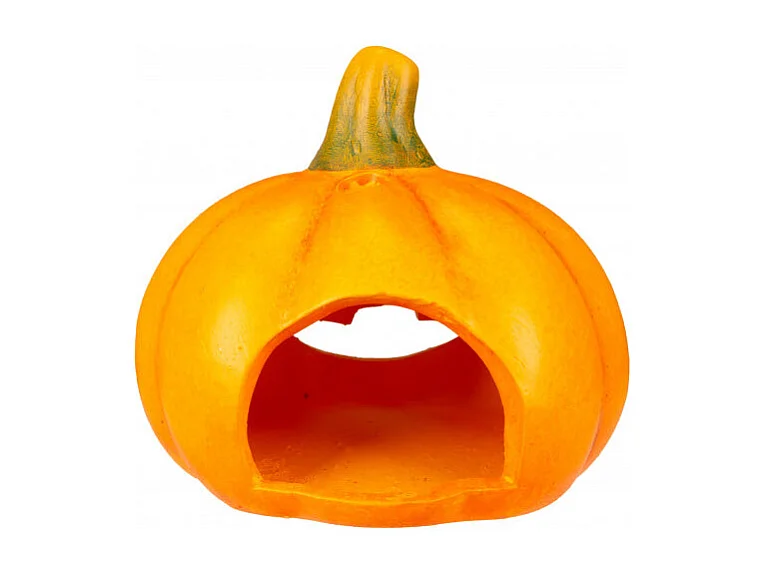 Citrouille lanterne orange en céramique, 25 cm x 12 cm x 20 cm