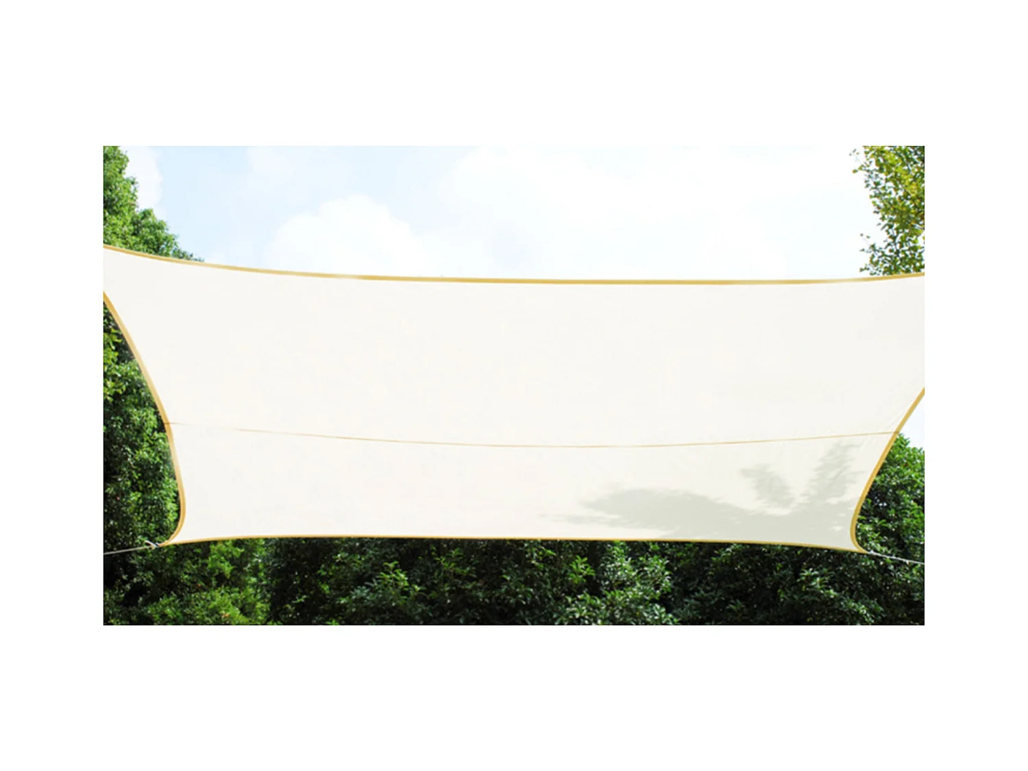 Voile d’ombrage rectangulaire 4 x 3 m Crème - Anti-UV 90% - PE 180g/m²