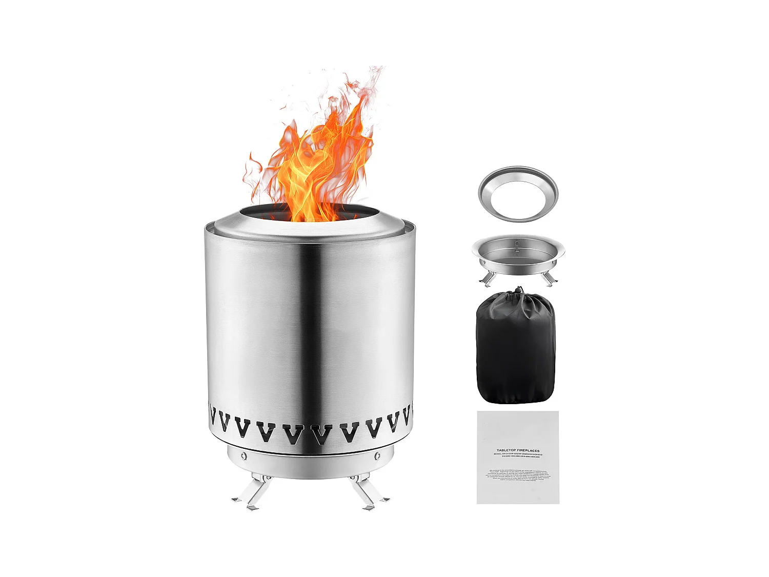 Tuinvuurschaal, SucceBuy Tafelvuurschaal 15 cm van RVS Zilver - Binnen-/Buitengebruik