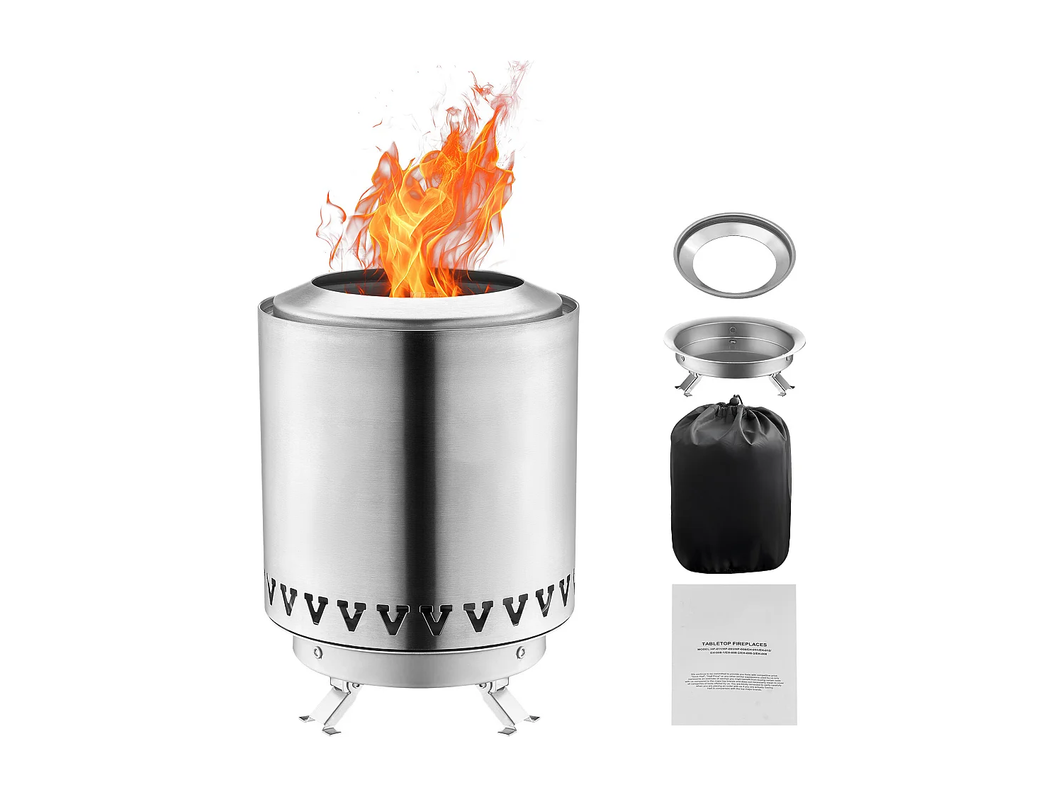 Tuinvuurschaal, SucceBuy Tafelvuurschaal 15 cm van RVS Zilver - Binnen-/Buitengebruik