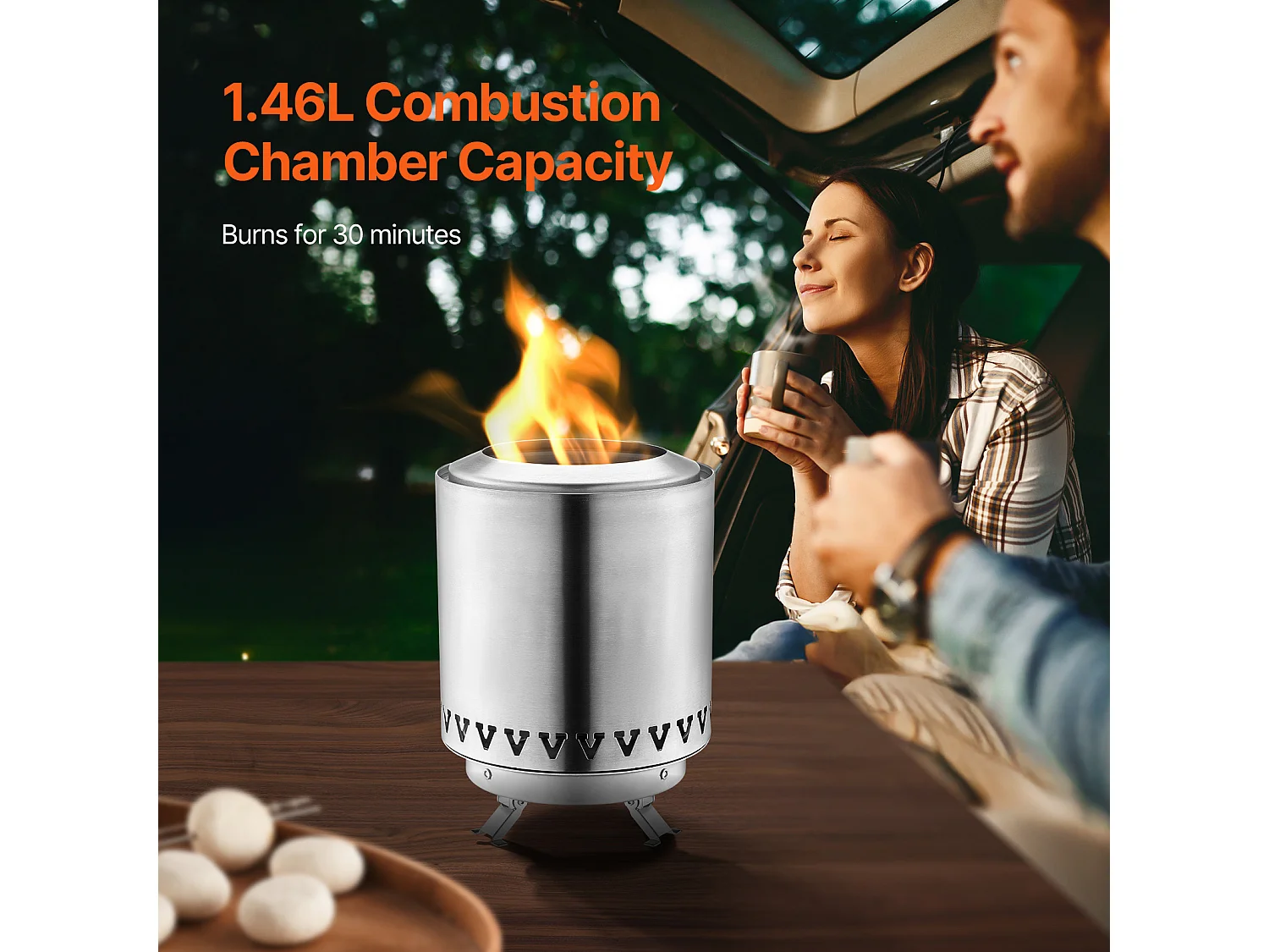 Tuinvuurschaal, SucceBuy Tafelvuurschaal 15 cm van RVS Zilver - Binnen-/Buitengebruik