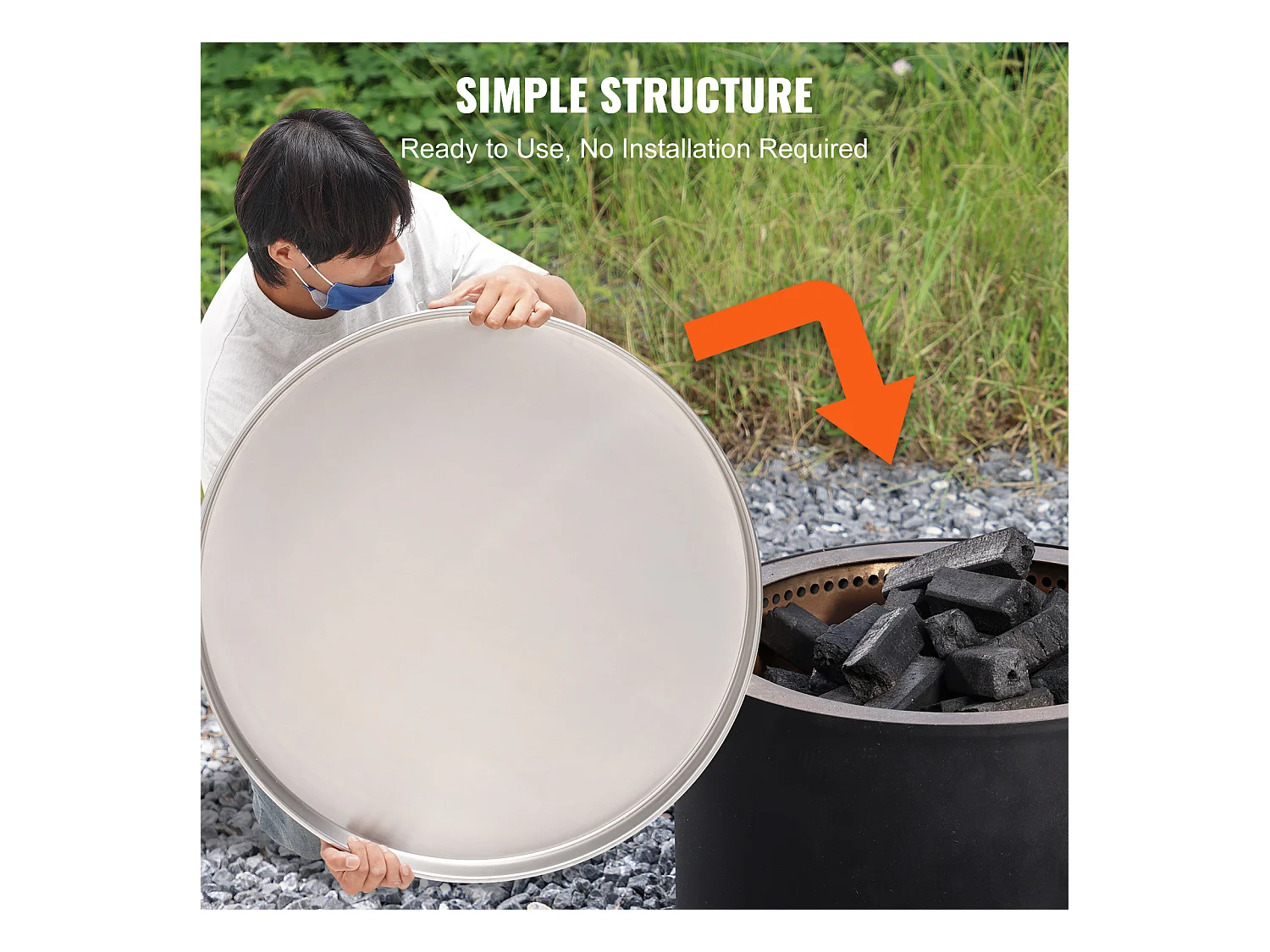 Housse de Protection Robuste pour Anneau de Feu SucceBuy, 686 mm, Pare-étincelles pour Utilisation en Extérieur