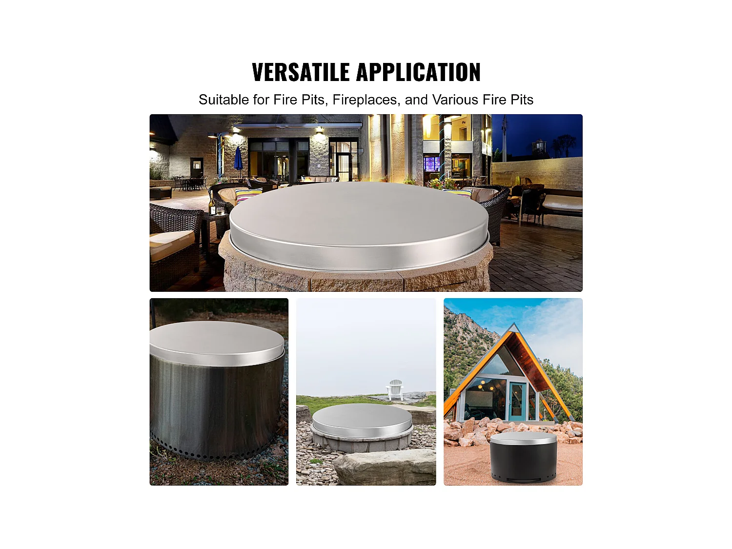 Housse de Protection Robuste pour Anneau de Feu SucceBuy, 686 mm, Pare-étincelles pour Utilisation en Extérieur