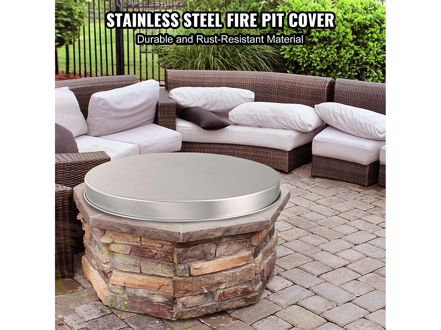 Housse de Protection Robuste pour Anneau de Feu SucceBuy, 686 mm, Pare-étincelles pour Utilisation en Extérieur