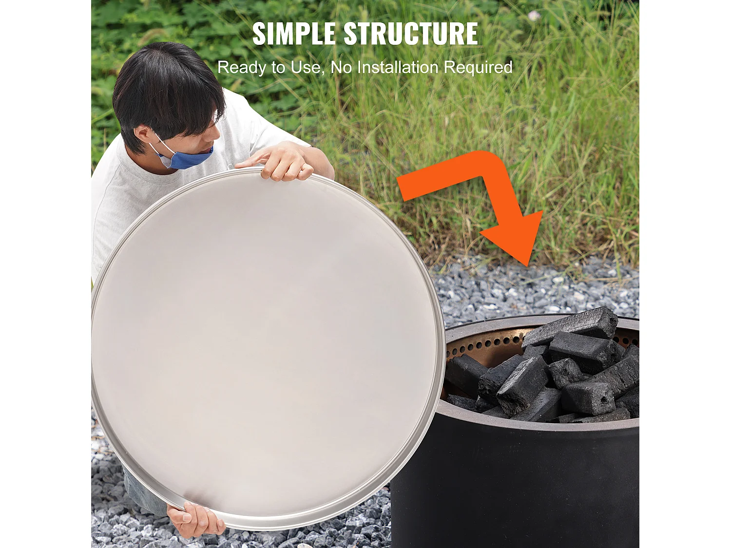 Housse de Protection Robuste pour Anneau de Feu SucceBuy, 686 mm, Pare-étincelles pour Utilisation en Extérieur