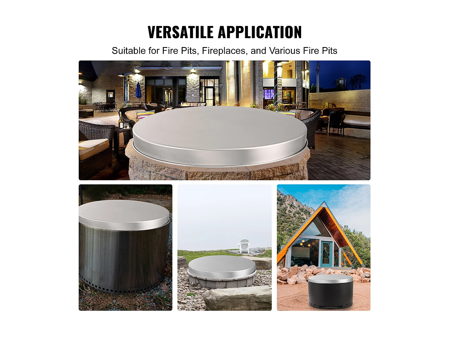 Housse de Protection Robuste pour Anneau de Feu SucceBuy, 686 mm, Pare-étincelles pour Utilisation en Extérieur