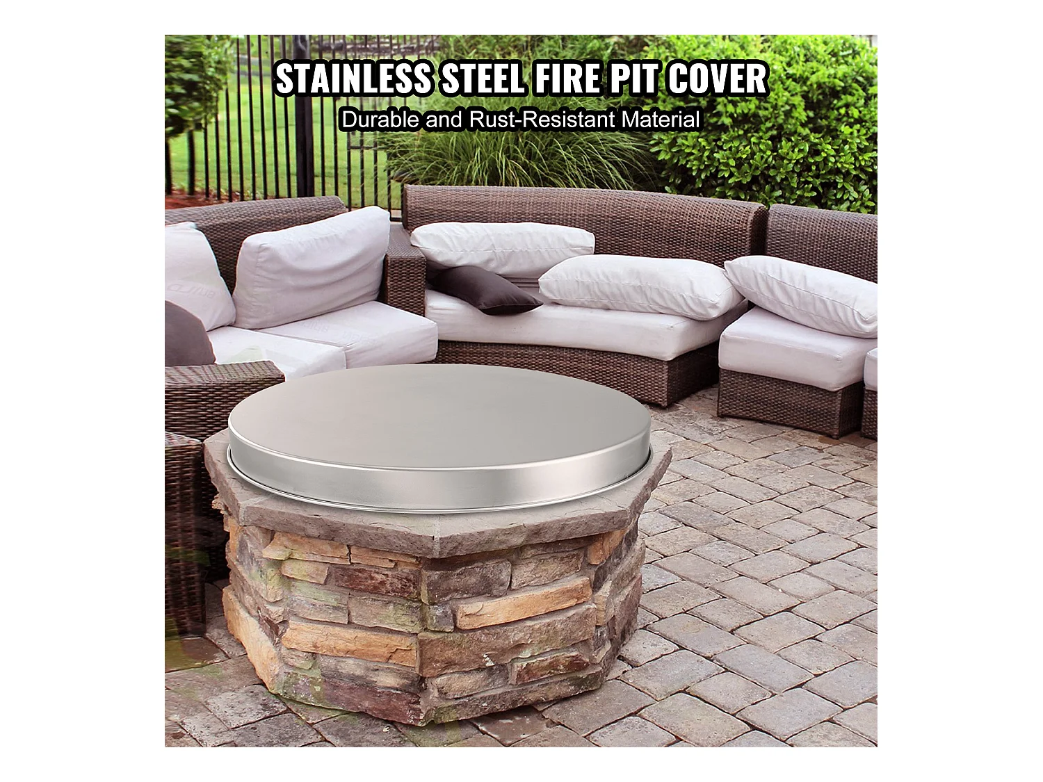 Housse de Protection Robuste pour Anneau de Feu SucceBuy, 508 mm, Pare-étincelles pour Feu de Bois Extérieur