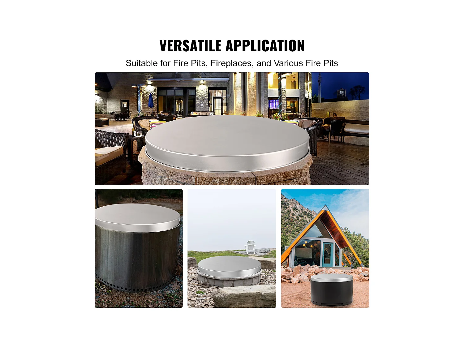 Housse de Protection Robuste pour Anneau de Feu SucceBuy, 508 mm, Pare-étincelles pour Feu de Bois Extérieur